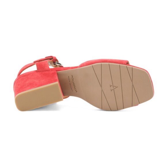 AQUATALIA Strawberry Made In Italy Suede Rosie Heel Sandals